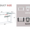 Glass Dining Table Large Modern Minimalist Rectangular for 6-8 with 0.4" Tempered Glass Tabletop and white MDF Trapezoid Bracket,For Kitchen Dining Living Meeting Room Banquet Hall F-1550 W1151S00323
