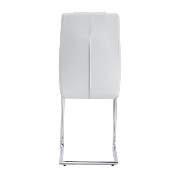 Modern Dining Chairs with Faux Leather Padded Seat Dining Living Room Chairs Upholstered Chair with Metal Legs Design for Kitchen, Living, Bedroom, Dining Room Side Chairs Set of 6 (White+PU )C-001