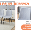 Table and chair set.71*35.4 inch White And Black Spliced Dining Table With Storage Function In The Middle Of The Table Legs.Paired With  6 Light Gray Linen Dining Chairs With Curved Widened Cushion.