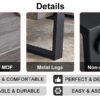 A rustic gray wood grain MDF coffee table with black metal legs - an elegant space in natural wood tones