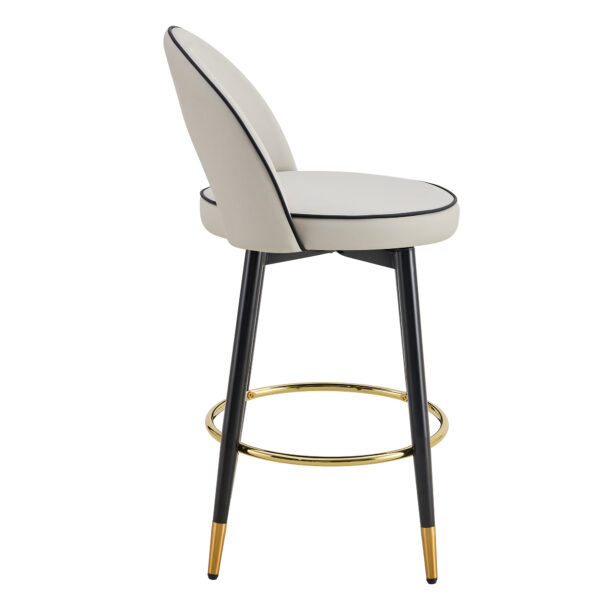 92107152b9d14326b9a0f40036809057_d56bc6535e4e40996dd103483836dfd9 360 ° rotatable bar chair.Modern PU comfortable upholstered bar chair with smooth and beautiful black metal legs for dining room, kitchen, terrace and guest office chair.Set Of
2.W1151P153940