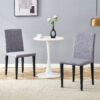 Two Light Gray Linen-Cotton dining chairs, simple and versatile, comfortable and accompanied. Exquisite and versatile dining chairs unlock a comfortable new experience.(Set of 2)