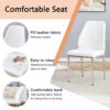 Table and chair set.Modern circular transparent tempered glass table, tempered glass tabletop, silver metal table legs.A Set of 4 White PU Comfort Dining Chairs with extended backrest.