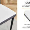 4 Dining Chair Set, White + Grey Dining Chair Set, High Back Seat in PU Material and Sturdy Black Leg Chair for Dining Room, Kitchen and Living Room c-010