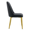 4 modern dining chairs, sleek PU leather backrest, and gold metal legs bring a comfortable home experience to the kitchen, bedroom, and office.
