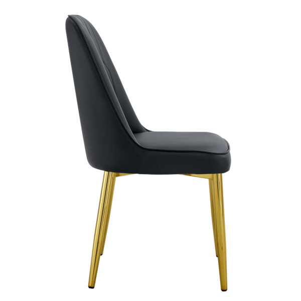 924ab4fc597e4bbc84ee1f43fcbf513e_e71b852875011b0505059823ba81ea43 4 modern dining chairs, sleek PU leather backrest, and gold metal legs bring a comfortable home experience to the kitchen, bedroom, and office.