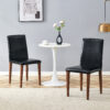 Two black PU dining chairs, simple and versatile, comfortable and accompanied. The exquisite and multifunctional dining chair has opened up a comfortable new experience. (2-piece set)
