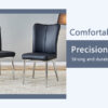 Table and chair set.63"x31.5x30" Black Marble-Patterned Slabs Tabletop with Stainless Steel Butterfly Legs.Paired with 6 Black PU dining chairs with a vertical stripe design on the backrest.