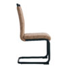 Dining Chairs,tech cloth High Back Upholstered Side Chair with C-shaped Tube Black Metal Legs for Dining Room Kitchen Vanity Patio Club Guest Office chair (Set of 2) Brown1162
