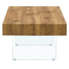 Natural Style MDF Coffee Table - 39.3"x21.6" with Tempered Glass Legs.Density Board Sticker,Reinforced Glass.