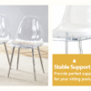 Table and chair set.71 * 35.4 inch rectangular dining table.Tempered Glass Tabletop,Silver 7-shaped Metal Table Legs.Paried With 6 Transparent Plastic Dining Chair with Silver Metal Legs.
