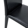 Table and chair set.79"x31.5" Inch Tempered Glass Tabletop With X-shaped Black Metal Table Legs,Wood Grain Textured MDF Crossbeam.Paired With 6 Black PU Dining Chairs, Simple And Versatile.