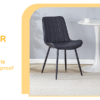Extended Seat Cushion PU Black Dining Chair Set - Four Pieces,Ergonomic Design.Smooth line design,Integral metal leg structure,Can integrate well into various modern home decoration styles.