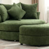 Orisfur. 360° Swivel Accent Barrel Chair with Storage Ottoman & 4 Pillows, Modern Chenille Leisure Chair Round Accent for Living Room, Green