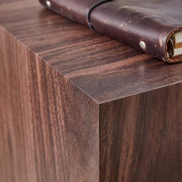 93bffcf533e74806a2a1417ed9311643_18bb06b5559f8006ad6fdeea2058b192 16*16*16 Inch Walnut Wood Grain MDF Coffee Table - Luxurious Design, Perfect Living Room Accent.Cube fashion texture design coffee table, suitable for various situations and scenes.