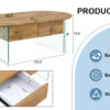 Coffee table with double drawers. The board surface is MDF sticker, and both sides are transparent tempered glass. The design is simple and elegant, with excellent storage functions.