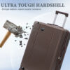 20"/24"/28" 3 pcs/set in ABS Spinner Wheel Luggage, Carry on Suitcase, Matching Color, TSA Combination Lock (Brown)
