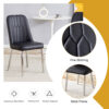 2 modern dining chairs, smooth PU leather backrest and silver-toned metal legs for a comfortable home experience for kitchens, bedrooms and offices.
