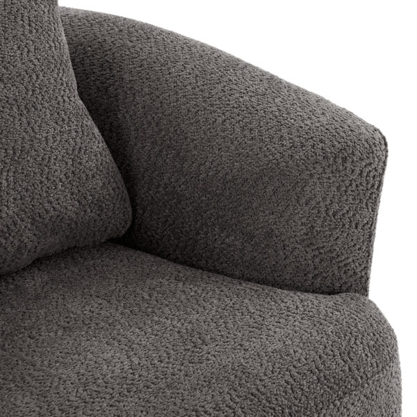 360° Swivel Chair, 38.2" Accent Chair Sofa, Upholstered Swivel Barrel Sofa Chair with a Throw Pillow for Living Room, Bedroom, Office and Hotel, Grey