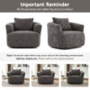 360° Swivel Chair, 38.2" Accent Chair Sofa, Upholstered Swivel Barrel Sofa Chair with a Throw Pillow for Living Room, Bedroom, Office and Hotel, Grey