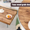 Natural Style Square MDF Coffee Table - 31.5"x31.5" with Tempered Glass Legs.Density Board Sticker,Reinforced Glass.