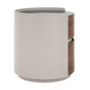 MDF ITALIAN RETRO DOUBLE STORAGE ROUND SIDE TABLE, GRAY BROWN COLOR