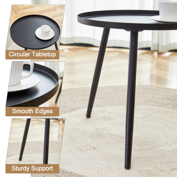 94c4a12d794c40b48bfff4ace0a07922_1369d6669898f4f58d1d0eaccff9a996 Modern 3-Piece Set: 17.7" Anti-Spill Round Coffee Table + 2 Rattan Swivel Chairs, Outdoor Patio Furniture for Tea Time.Suitable for Various Outdoor Venues.3-piece Set Packaged As A Single Package.