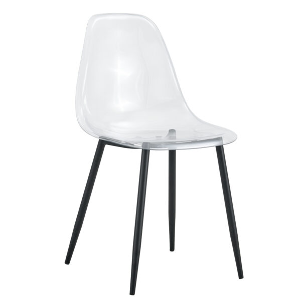 94f10a3f6005413eae9a0932d9c36938_20231016_e6f1afba4e3360caf24f3c47677a9b2f Modern minimalist transparent dining chair, plastic chair, armless crystal chair, Nordic creative makeup stool, negotiation chair, set of 4 pieces, black metal legs,TW-1200