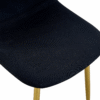 Luxury Simple Chair - Set of 4 BLACK Linen-Cotton Material High Resilience Dining Chair with Metal Golden Leg.Integral metal leg architecture,Suitable for various interior decoration styles.