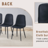 Table and chair set. A 47.3-inch diameter modern spliced color circular dining table - double-layer storage.Paired With 4 Black Linen-Cotton Material High Resilience Dining Chair with Metal Black Leg.