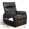 Electric Power Swivel Recliner Chair - Oversized PU Leather Massage Recliner with USB/Type-C Charging, 360° Rotation & Rocking Function, Living Room Reclining Sofa ,Dark Brown