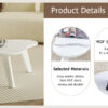 Modern minimalist white imitation marble tabletop coffee table. Solid wood spray painted desk legs, cloud shape to give you a new experience, computer desk. Suitable for dining and living rooms.