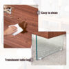 Walnut Colored MDF Coffee Table - 39.3"x21.6" with Tempered Glass Legs.Density Board Sticker,Reinforced Glass Legs.Walnut Colored Texture Sticker.