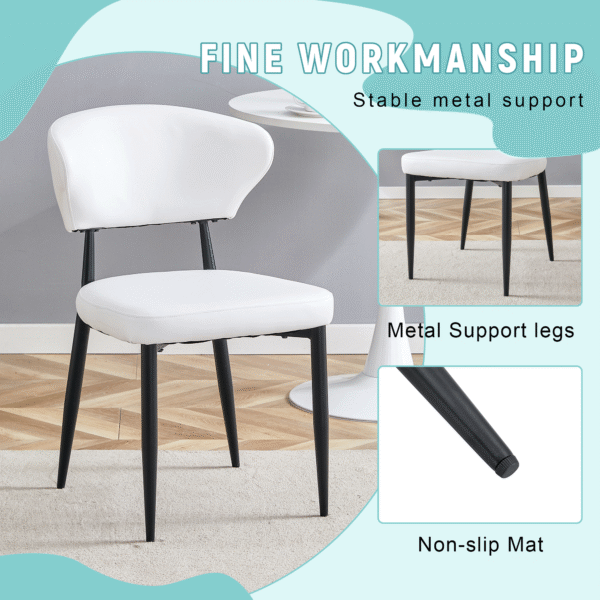 961cb08ecffe4ccb83bfc513ade3053c_c0e1595651700926168f43b393104339 White Minimalist Ergonomic Dining Chair, With A Curved Backrest For Comfortable Design,Unlocking A Comfortable And Minimalist New Sitting Posture. A Pack Of 4.Available In Black And White.