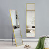 The 4rd generation aluminum alloy metal frame wall mounted full body mirror, bathroom makeup mirror, bedroom entrance, decorative mirror, quality upgrade, 59 "* 15.7"W1151125156