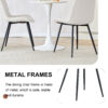 White artificial leather backrest cushion dining chair, black metal legs, curved widened cushion design for more comfort, suitable for restaurants, kitchens, bedrooms, offices.(4 chairs) 0502