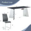 Table and chair set.63"x31.5x30" Black Marble-Patterned Slabs Tabletop with Stainless Steel Butterfly Legs.Paried with 4 Dark gray high-quality PU chairs with silver metal legs.