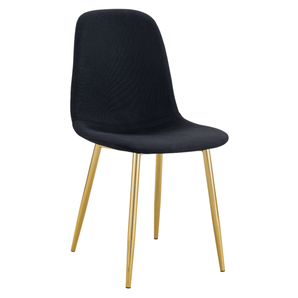 96c82d073fc9459ba23bf1913c30722c_2510c59a501eee21c061d950ae2fbe3a Luxury Simple Chair - Set of 4 BLACK Linen-Cotton Material High Resilience Dining Chair with Metal Golden Leg.Integral metal leg architecture,Suitable for various interior decoration styles.