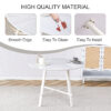 Table and chair set, MDF desktop, white metal table legs, stable and beautiful, suitable for most styles of home. Modern simple dining table, comfortable seating.