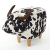 Black and White Cow-Shaped Ottoman, Modern Ottoman, Modern Accent Stool Home Decor, Suitable for Living Room, Bedroom, Porch, Garden, Backyard, Balcony