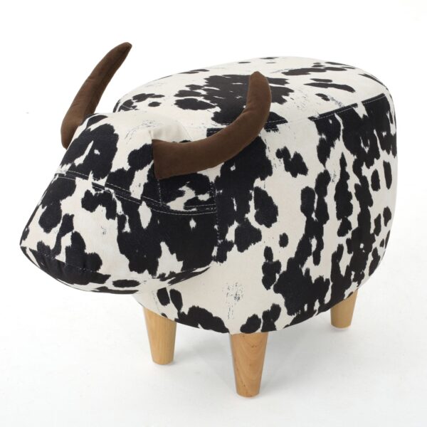 970848127ca74cf7a90c492a42a70e68_189d2fac902a88eb52ea38f352b12ccb Black and White Cow-Shaped Ottoman, Modern Ottoman, Modern Accent Stool Home Decor, Suitable for Living Room, Bedroom, Porch, Garden, Backyard, Balcony