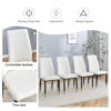 4 Dining Chair Set, White Dining Chair Set, PU Material High Back Seat and Sturdy Black Leg Chair for Dining Room, Kitchen and Living Room c-010