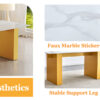 Large modern rectangular table with 0.4 inch patterned tabletop and large MDF table legs, suitable for kitchen, dining room, and living room 71 "* 35.4" * 30 "  1546