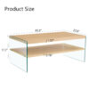 Three-tier side table and bunk coffee table set. The board is made of MDF with wood stickers and clear tempered glass on both sides. The design is simple and elegant, with powerful storage function