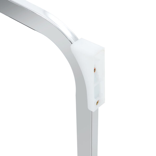 9736fcfb7c3f4202907976e33c7b3a18_3f7d66c81f6c5c9b583ea460ea208da8 Luxury Simple Arch Chair - Set of 4 White PU Material High Resilience Dining Chair with Arched Metal Silver Leg.