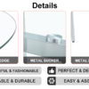 Modern minimalist style circular transparent tempered glass table, tempered glass tabletop, silver metal table legs, suitable for kitchen, dining room, and living room, 42 "* 42" * 29.5 "1123r