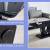 Modern minimalist black MDF pattern sticker pattern MDF rectangular coffee table. Add a peaceful and comfortable atmosphere to your home. MDF coffee table, black MDF pattern sticker, side table.