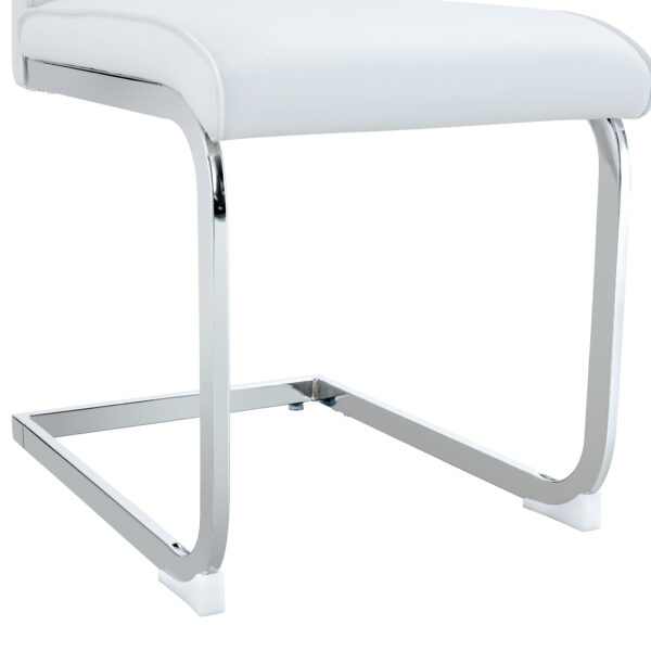 97d1b0e9145947e48d02b282b3e20d41_ea04020eff2afeeebd6b80ce47d60e7f Luxury Simple Arch Chair - Set of 4 White PU Material High Resilience Dining Chair with Arched Metal Silver Leg.