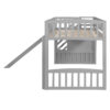 Stairway Twin Size Loft Bed with Two Drawers and Slide,Gray(OLD SKU:LT000515AAE)