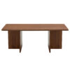 44.8 Inch Walnut Wood Grain MDF Coffee Table - Modern Luxury, Stable Triangular Support.The coffee table is made of medium density fiberboard material and is suitable for living rooms, bedrooms,etc.
